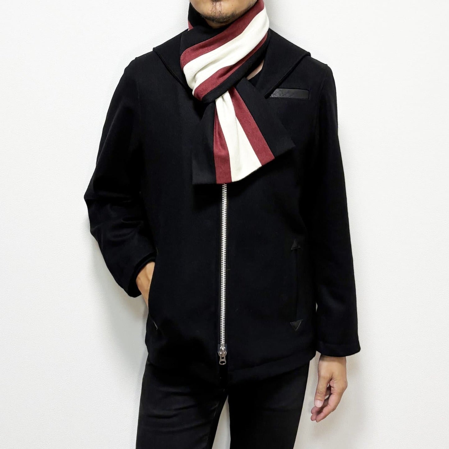 Woolly School Scarf〈Black〉