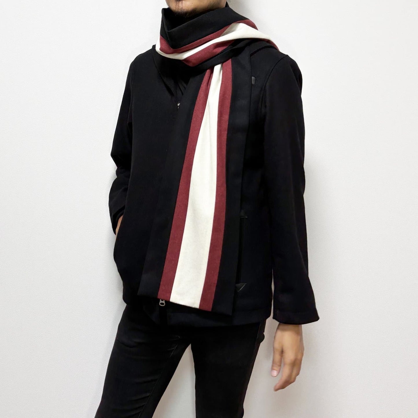 Woolly School Scarf〈Black〉