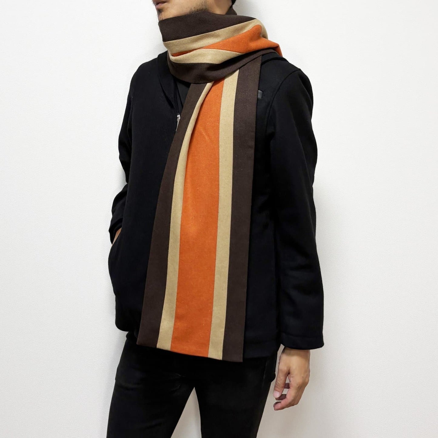 Woolly School Scarf〈Brown〉