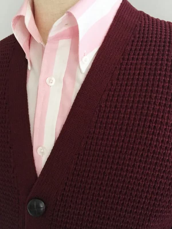 Waffle Knit Cardigan〈Burgundy〉