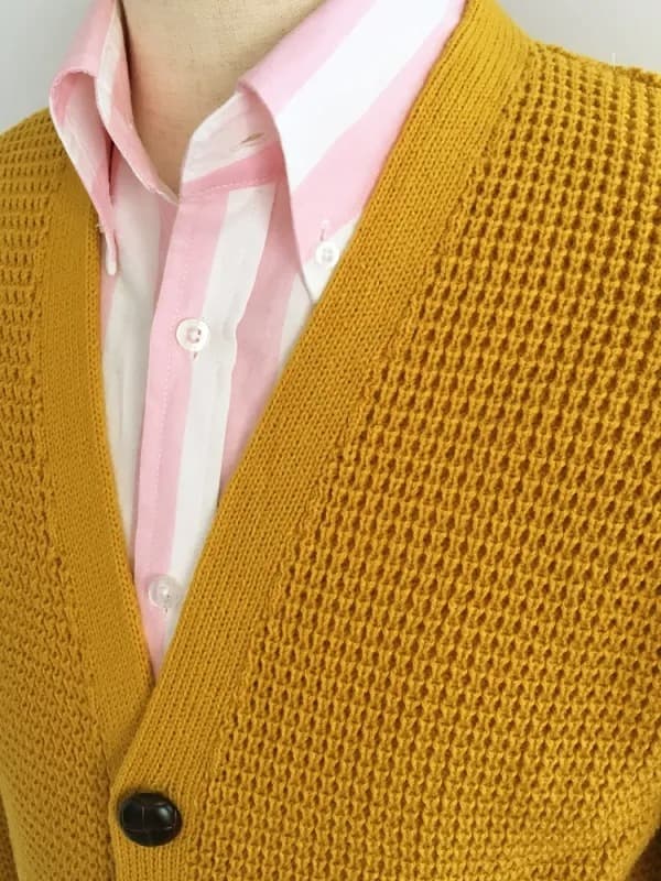 Waffle Knit Cardigan〈Mustard〉