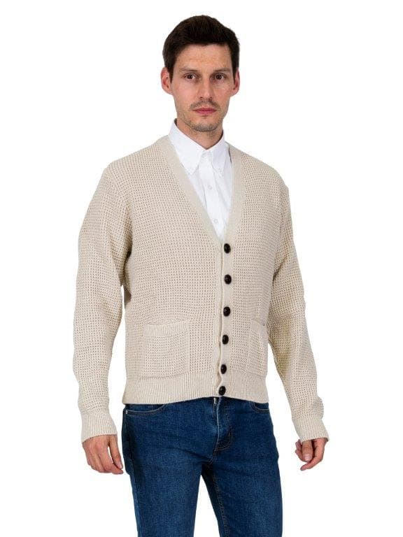 Waffle Knit Cardigan〈Stone〉