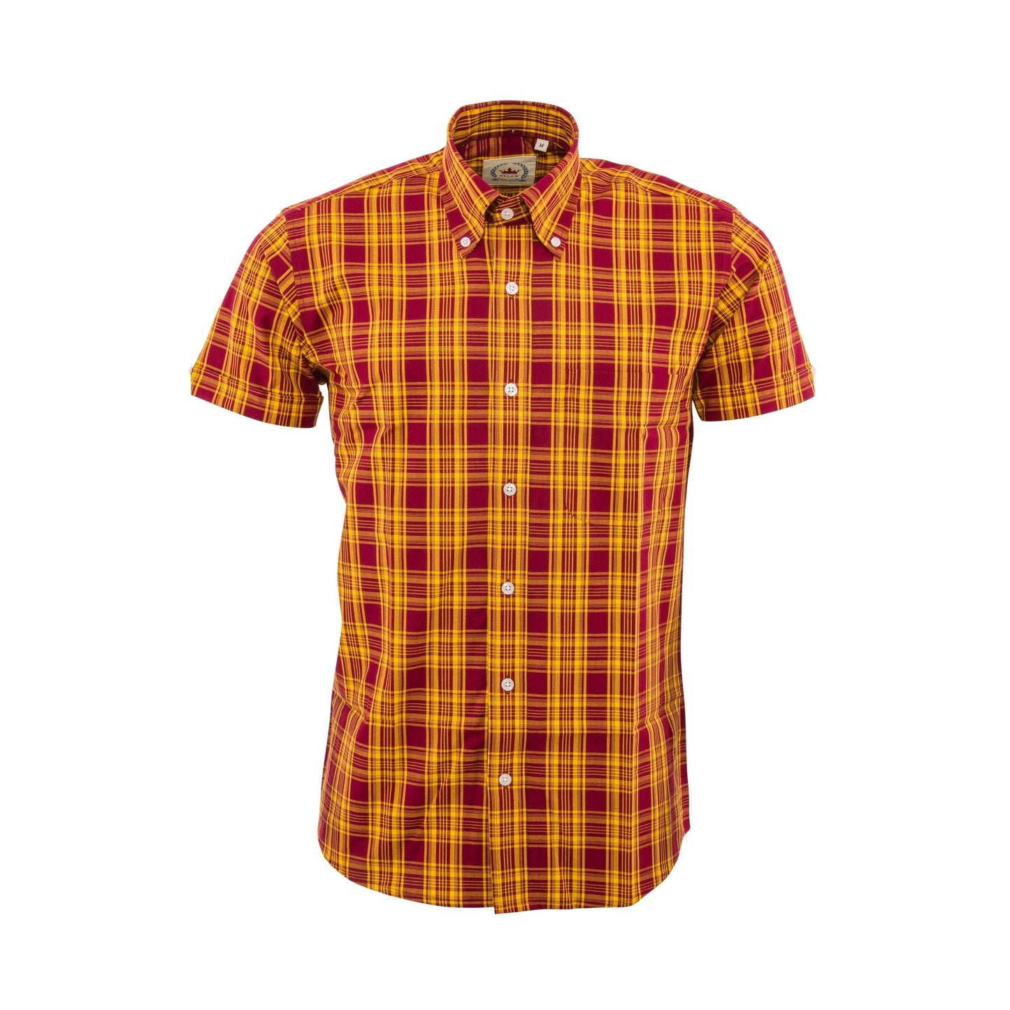 Relco Burgundy & Mustard Check S/S [CK-51]