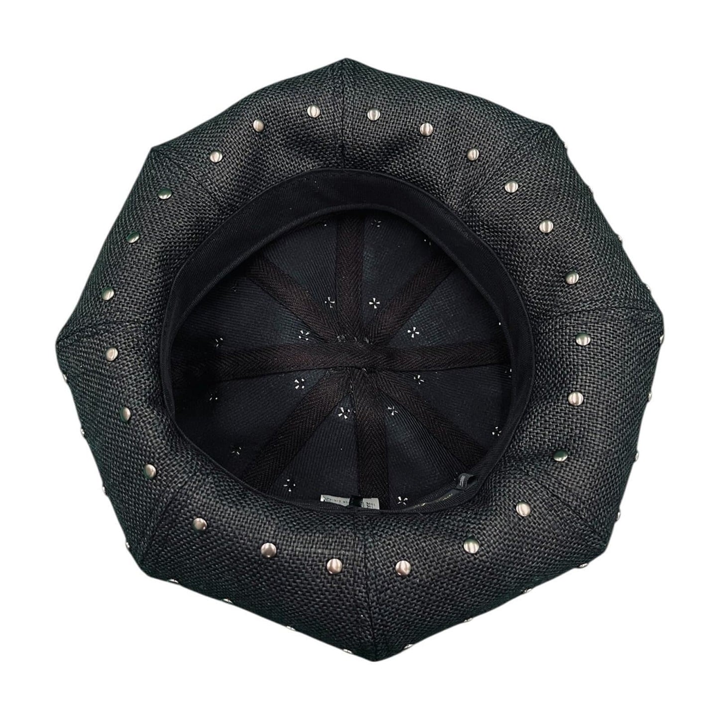 Jute 8 Panels Big Beret with Studs