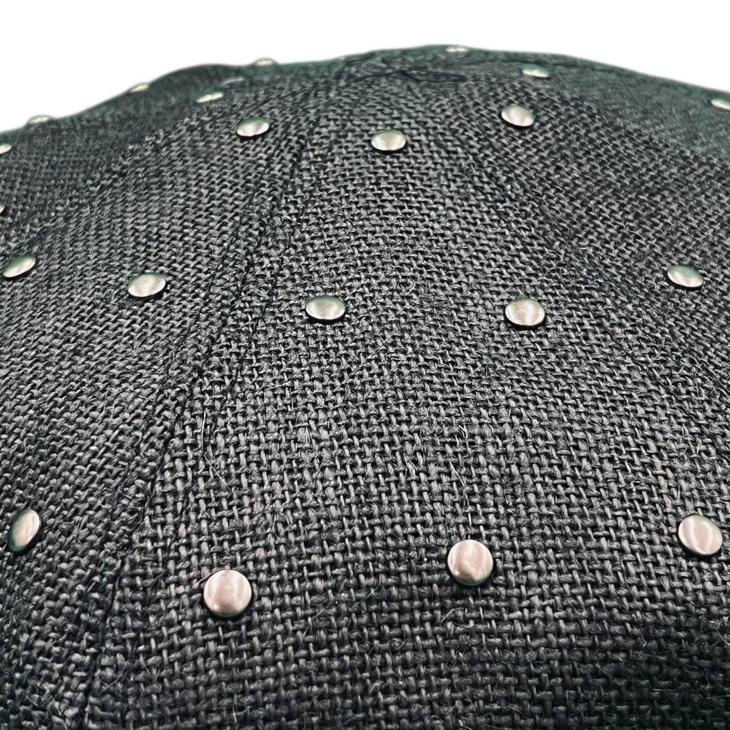 Jute 8 Panels Big Beret with Studs