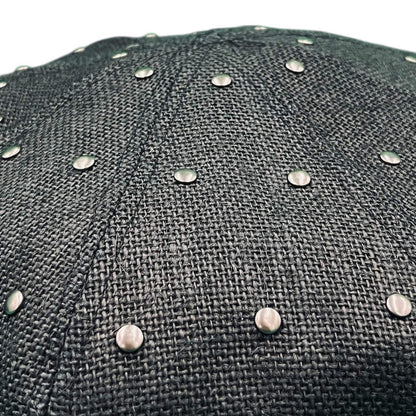 Jute 8 Panels Big Beret with Studs