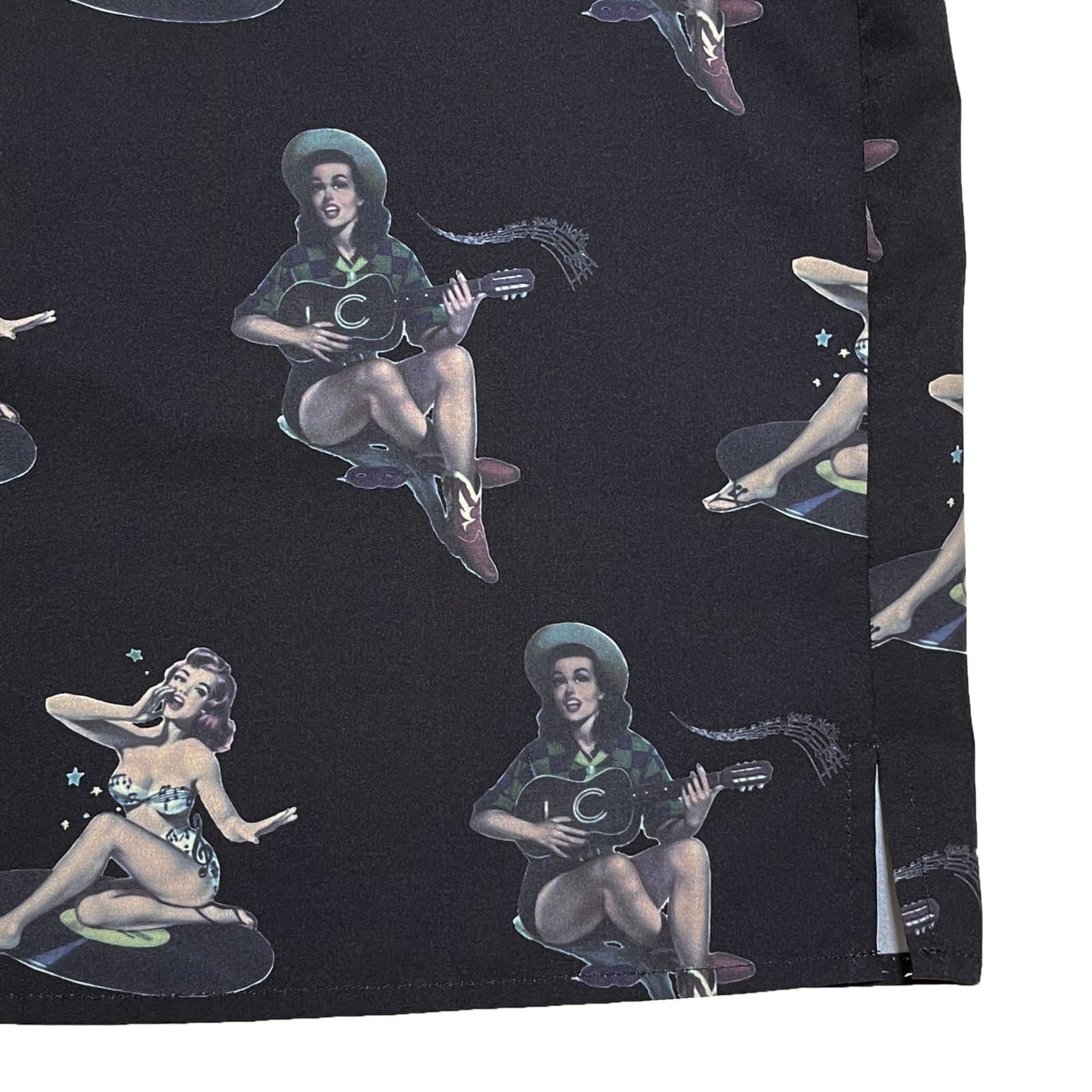 Pin-Up Girls Open Collar Shirts〈Black〉