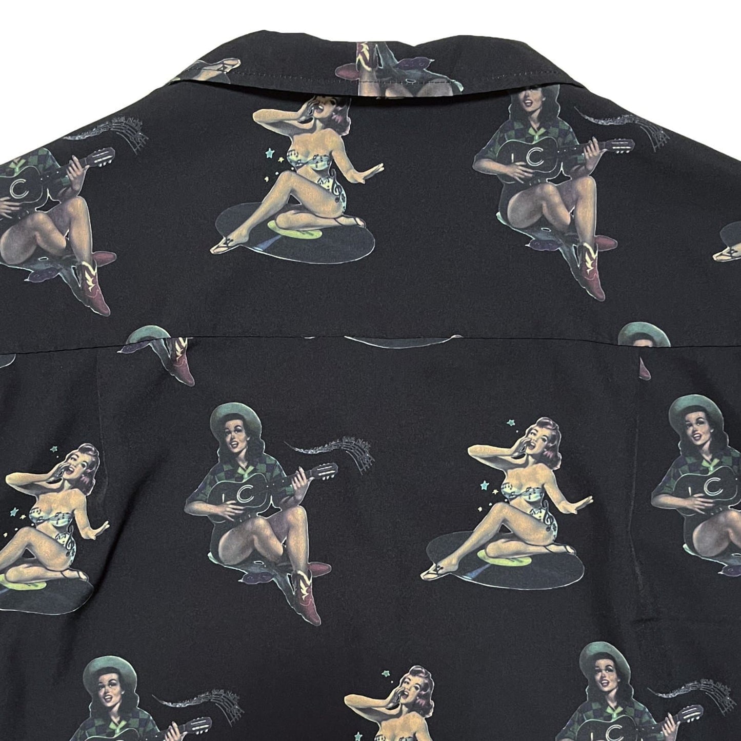 Pin-Up Girls Open Collar Shirts〈Black〉