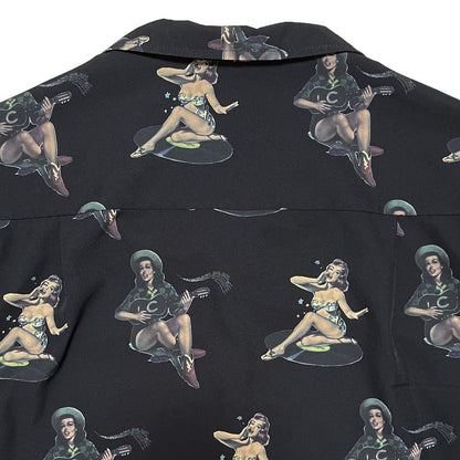 Pin-Up Girls Open Collar Shirts〈Black〉