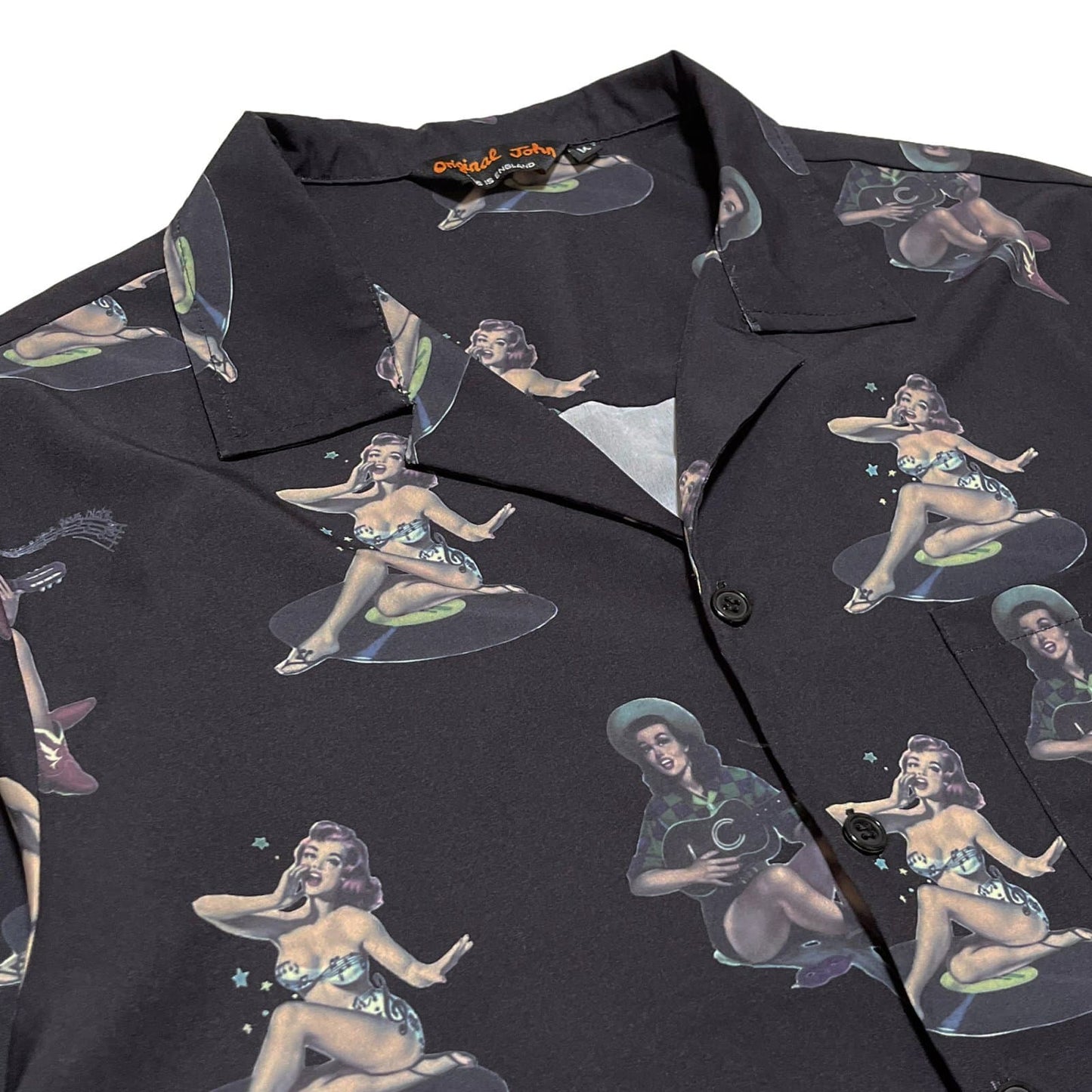 Pin-Up Girls Open Collar Shirts〈Black〉