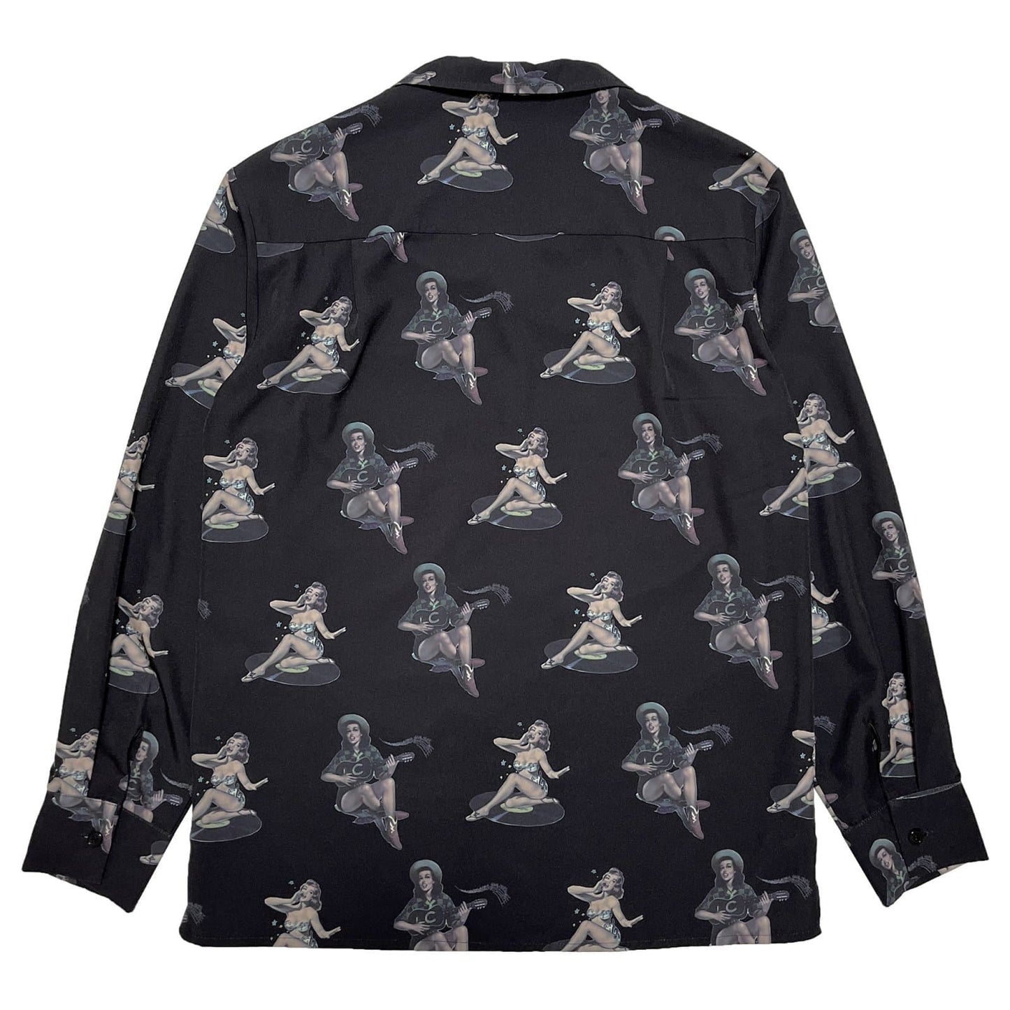 Pin-Up Girls Open Collar Shirts〈Black〉