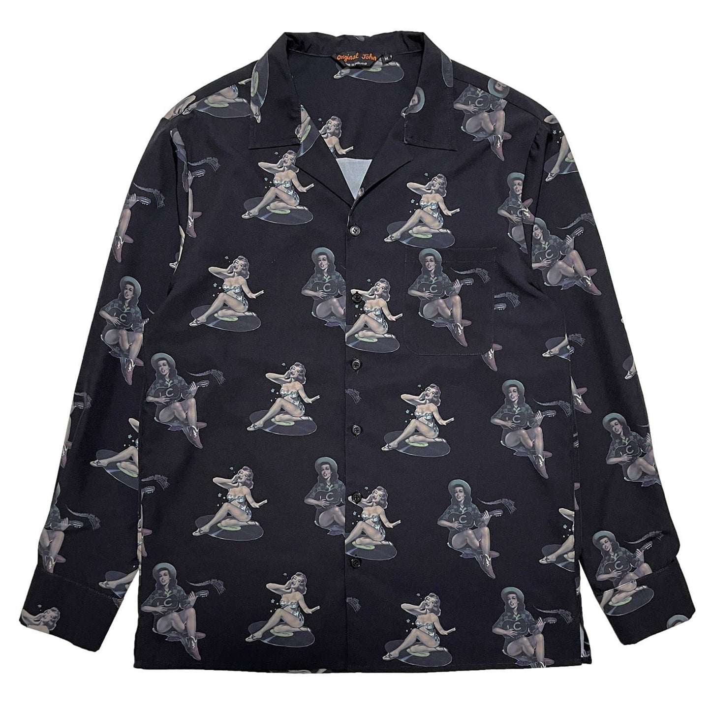 Pin-Up Girls Open Collar Shirts〈Black〉