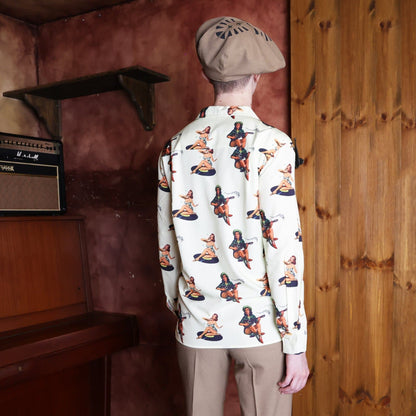 Pin-Up Girls Open Collar Shirts〈Ivory〉