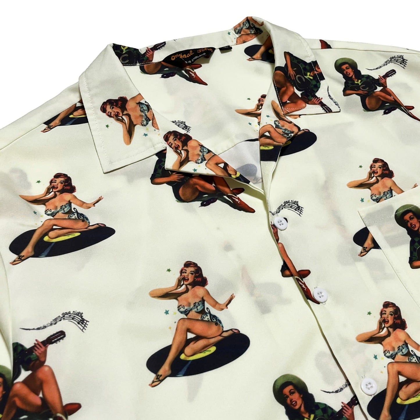 Pin-Up Girls Open Collar Shirts〈Ivory〉