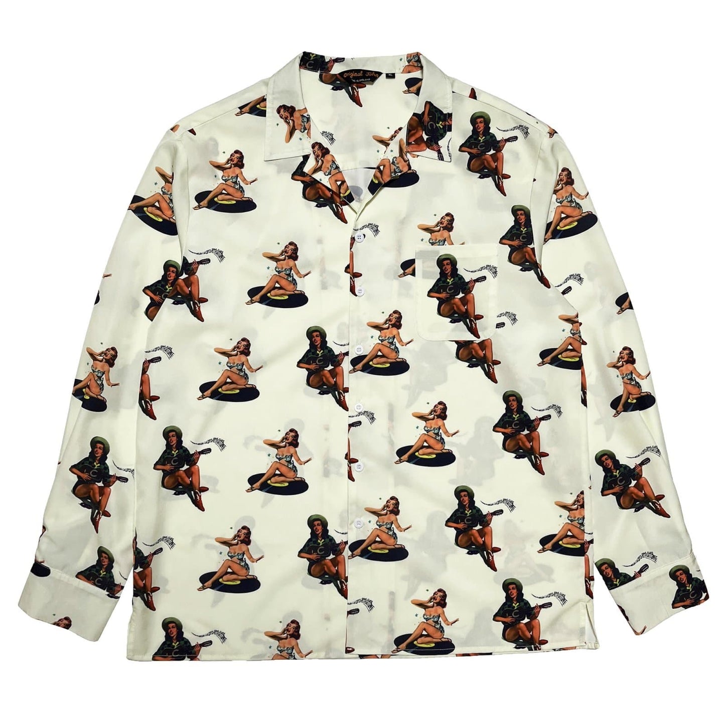 Pin-Up Girls Open Collar Shirts〈Ivory〉