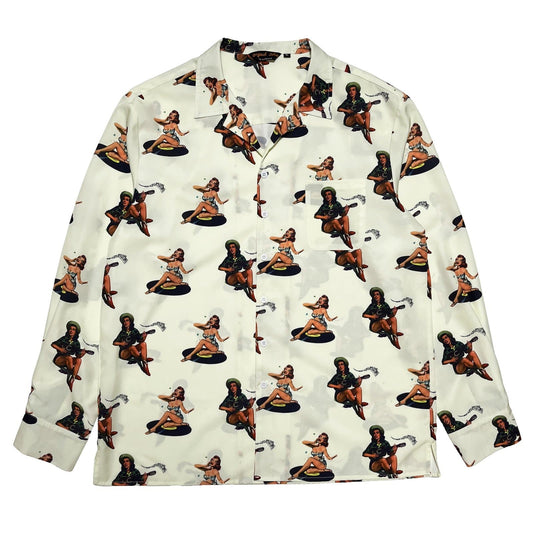 Pin-Up Girls Open Collar Shirts〈Ivory〉