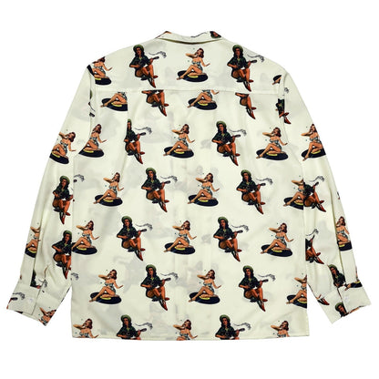 Pin-Up Girls Open Collar Shirts〈Ivory〉