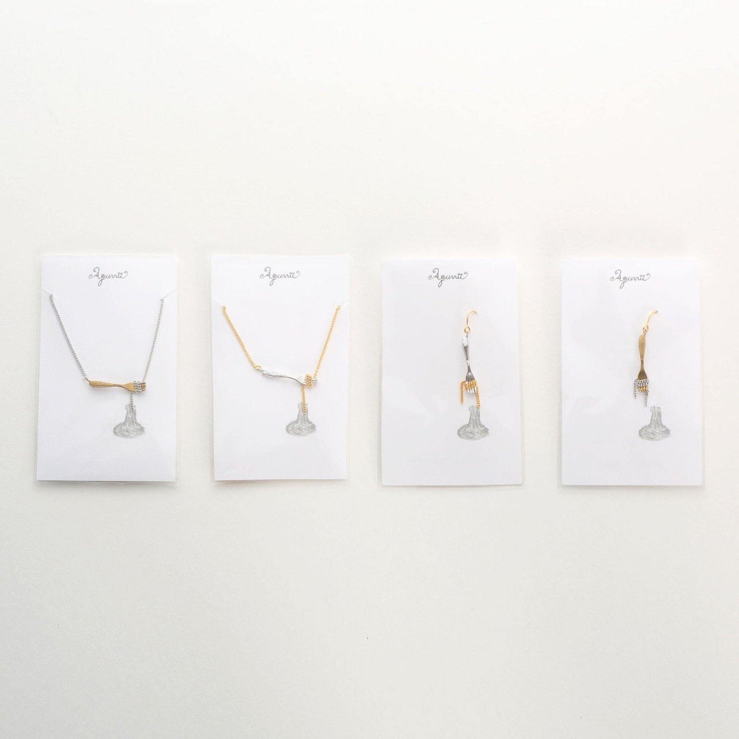Aquvii(アクビ) | フォークに絡まるパスタをモチーフにしたアクセサリー(ネックレス・ピアス) Pasta series [aq.041] - Sopwith camel