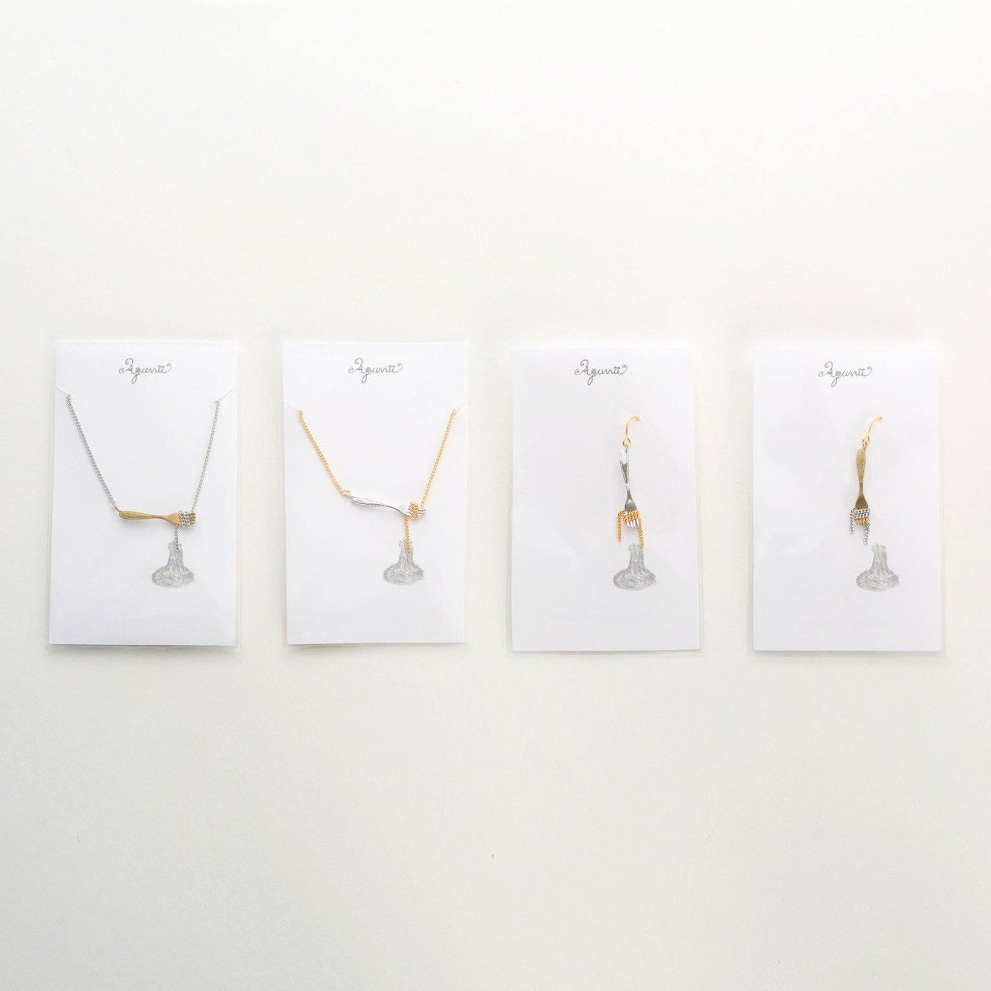 Aquvii(アクビ) | フォークに絡まるパスタをモチーフにしたアクセサリー(ネックレス・ピアス) Pasta series [aq.041] - Sopwith camel