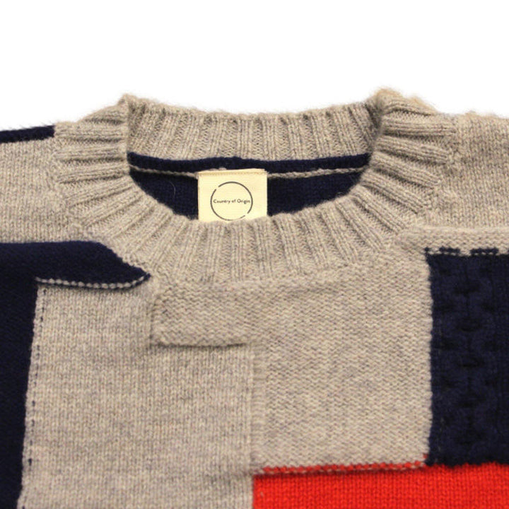COUNTRY OF ORIGIN | 英国製 ケーブル編みパッチワーク・クルーニット - Sopwith camel