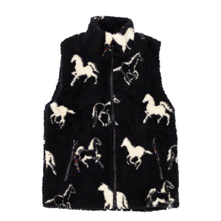 FARFIELD (ファーフィールド) | 英国製 馬柄 フリースベスト FELL VEST [1901] - Black Horse - Sopwith camel