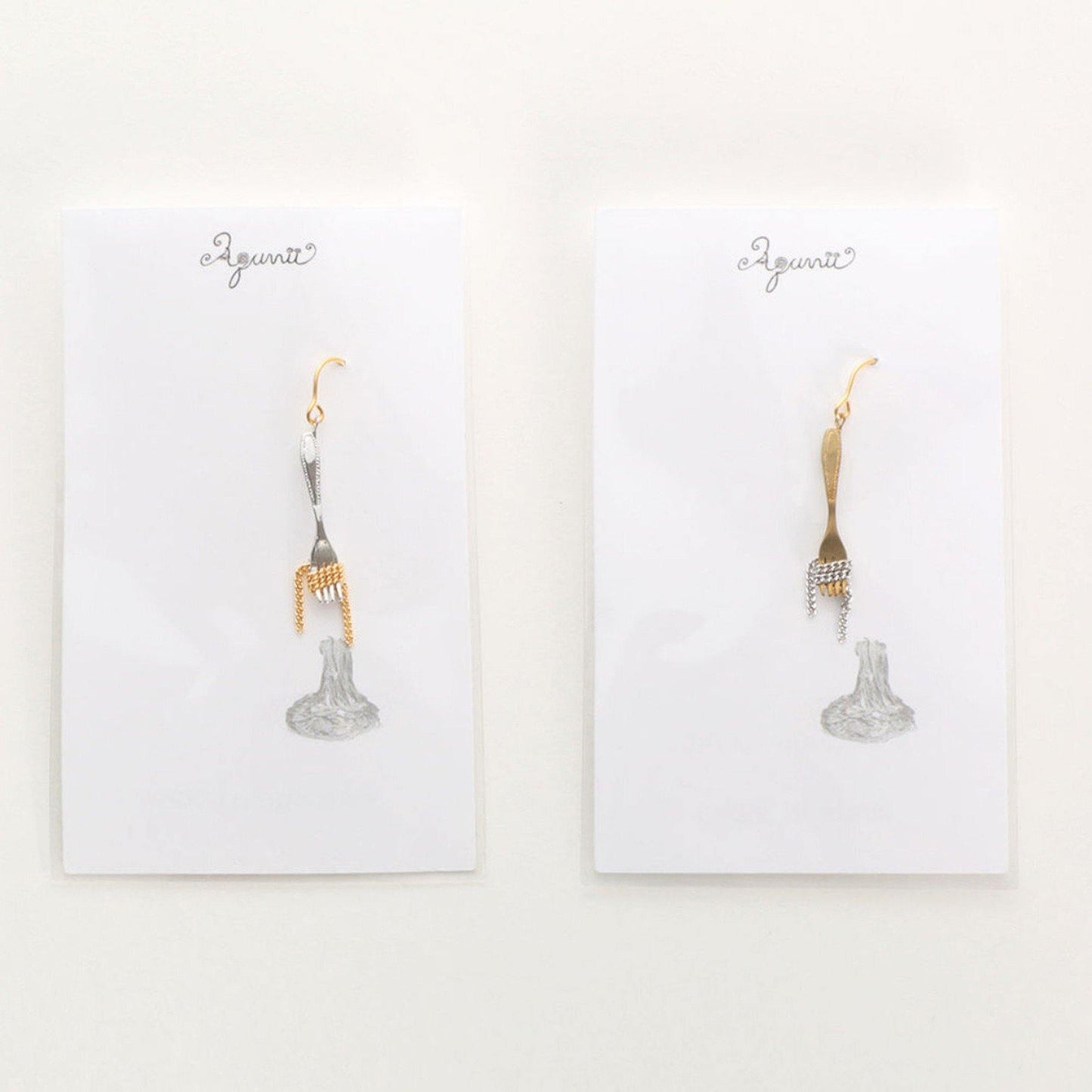 Aquvii(アクビ) | フォークに絡まるパスタをモチーフにしたアクセサリー(ネックレス・ピアス) Pasta series [aq.041] - Sopwith camel