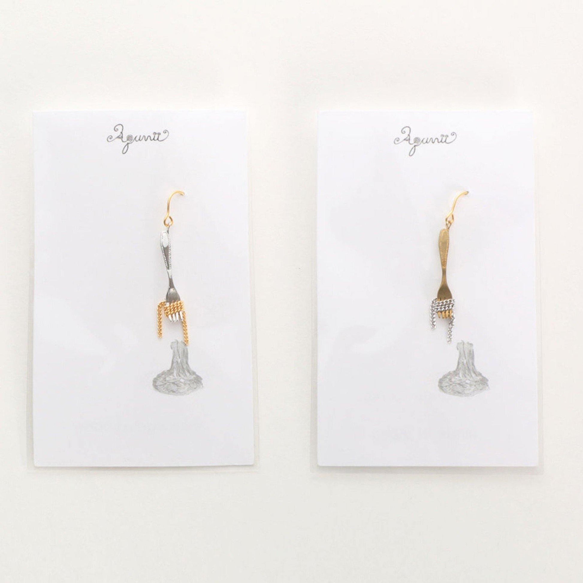 Aquvii(アクビ) | フォークに絡まるパスタをモチーフにしたアクセサリー(ネックレス・ピアス) Pasta series [aq.041] - Sopwith camel