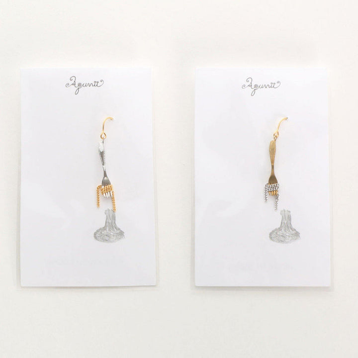 Aquvii(アクビ) | フォークに絡まるパスタをモチーフにしたアクセサリー(ネックレス・ピアス) Pasta series [aq.041] - Sopwith camel