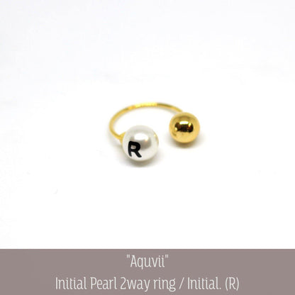 Aquvii(アクビ) | 指輪とイヤーカフどちらでも使えるイニシャル入りパールのアクセサリー Initial Pearl 2way ring - Sopwith camel