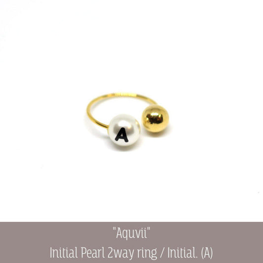 Initial Pearl 2way ring