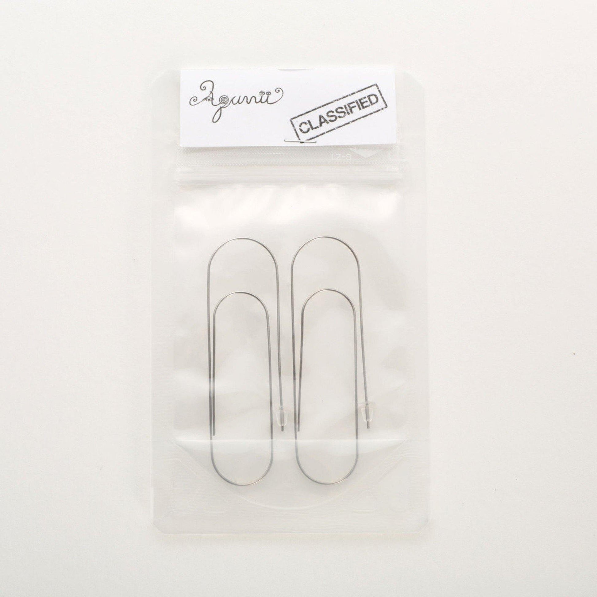 Aquvii(アクビ) | 大きめサイズのゼムクリップをモチーフにしたチタン製ピアス Titan clip pierce [aq.075] - Sopwith camel