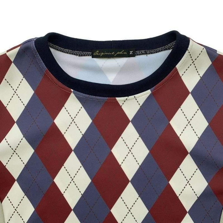 Original John(オリジナル ジョン) | アーガイルチェックのクルーネックスウェットトップ〈Beige Mix〉 - Sopwith camel