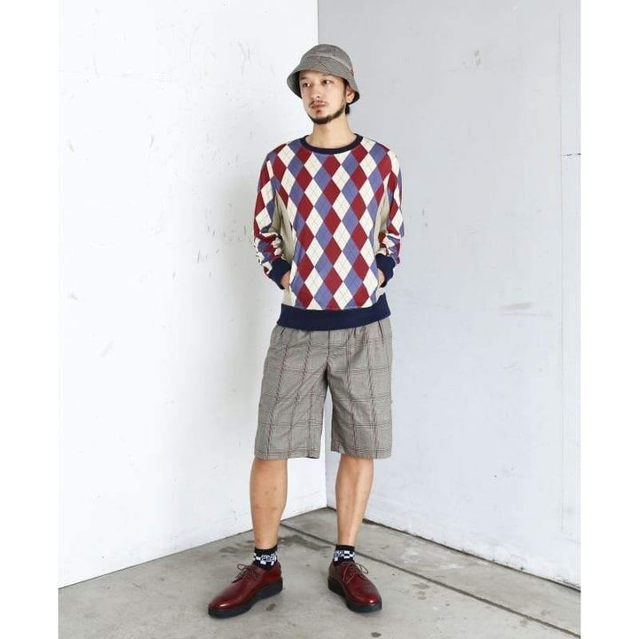 Original John(オリジナル ジョン) | アーガイルチェックのクルーネックスウェットトップ〈Beige Mix〉 - Sopwith camel
