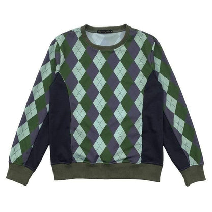 Original John(オリジナル ジョン) | アーガイルチェックのクルーネックスウェットトップ〈Olive Mix〉 - Sopwith camel