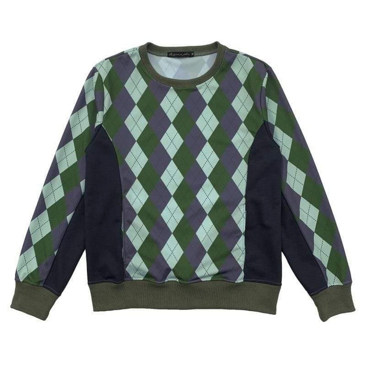 Original John(オリジナル ジョン) | アーガイルチェックのクルーネックスウェットトップ〈Olive Mix〉 - Sopwith camel