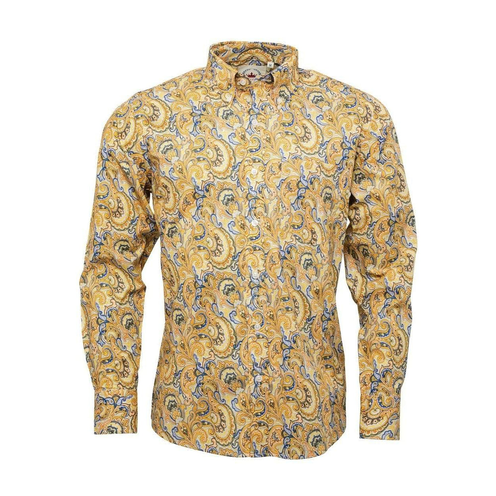 Relco London (レルコ ロンドン) | ペイズリー柄 ボタンダウン 長袖シャツ〈Mustard〉 - Sopwith camel