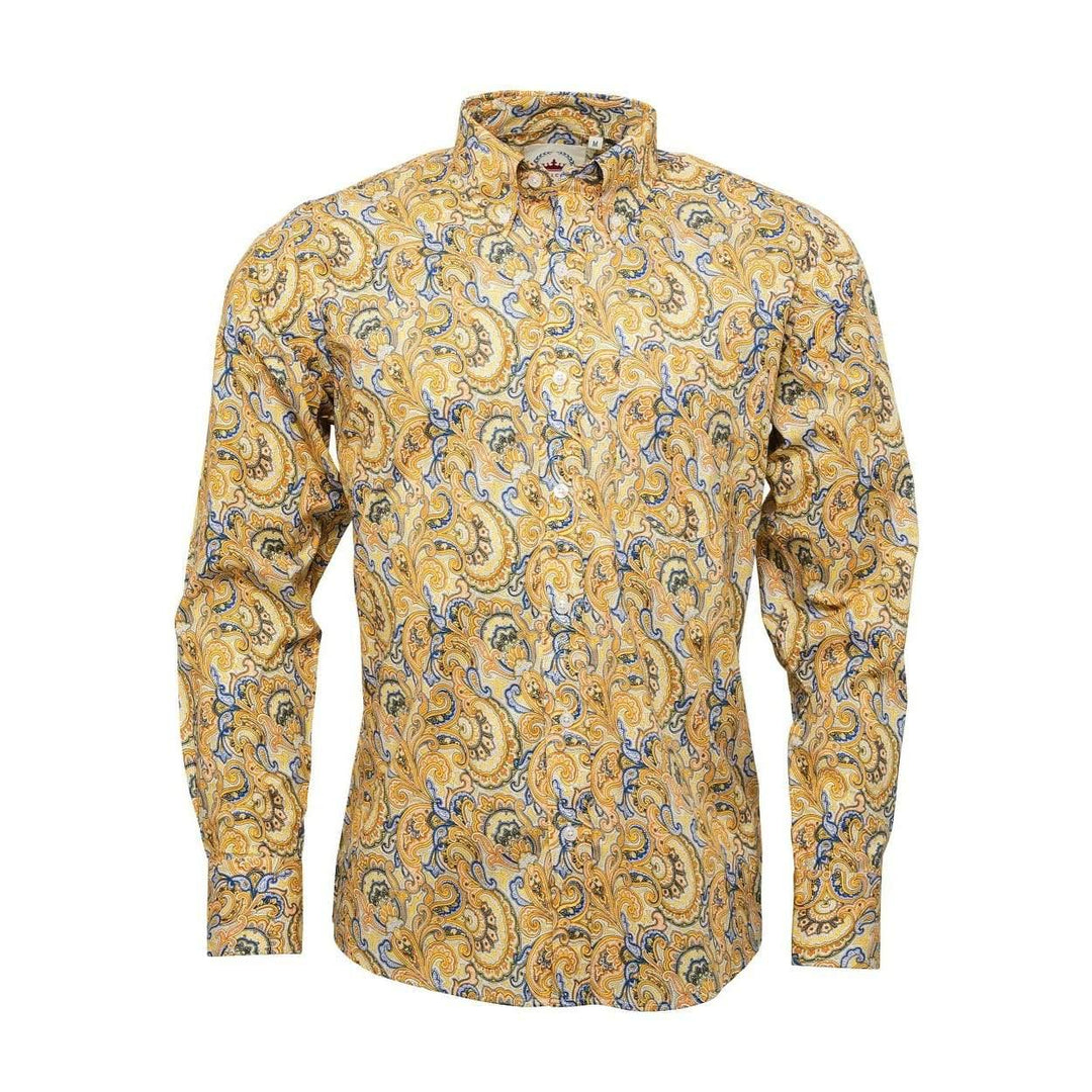 Relco London (レルコ ロンドン) | ペイズリー柄 ボタンダウン 長袖シャツ〈Mustard〉 - Sopwith camel