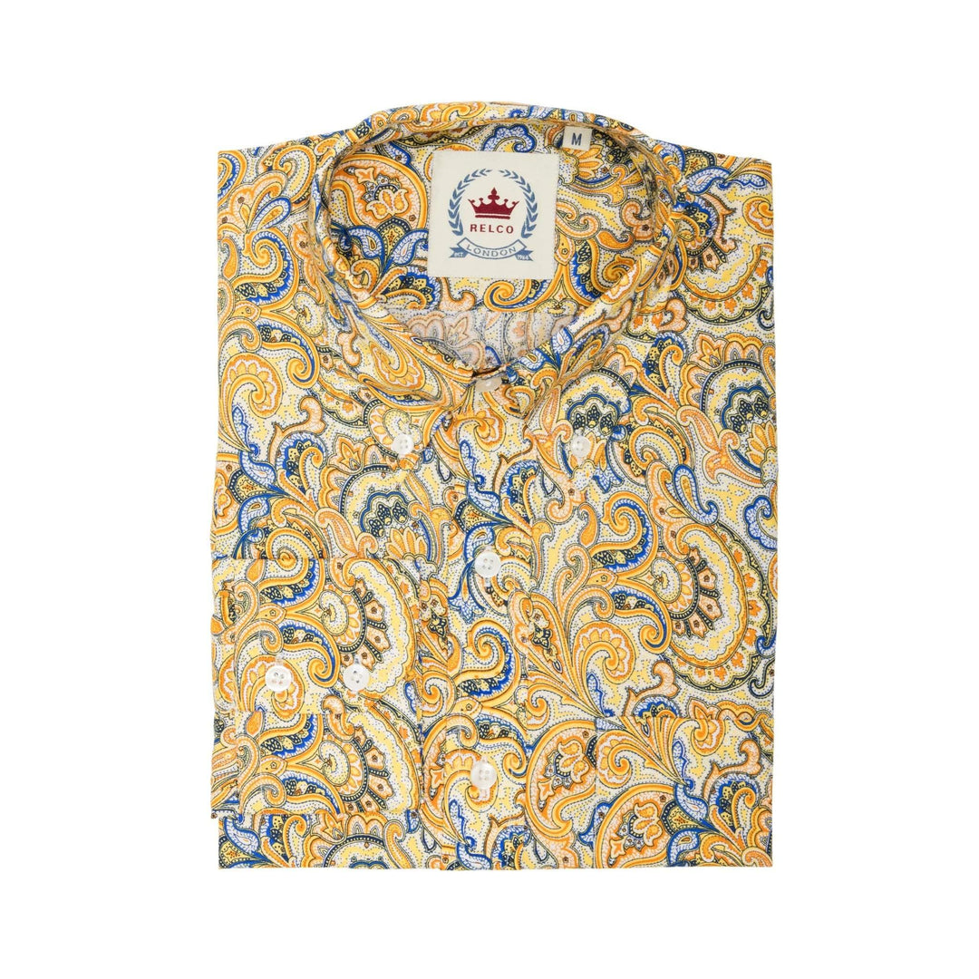 Relco London (レルコ ロンドン) | ペイズリー柄 ボタンダウン 長袖シャツ〈Mustard〉 - Sopwith camel