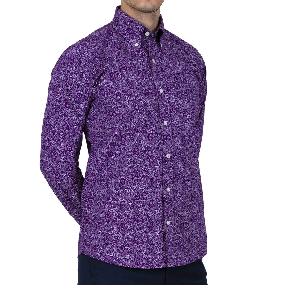 Relco London (レルコ ロンドン) | ペイズリー柄 ボタンダウン 長袖シャツ〈Purple〉 - Sopwith camel