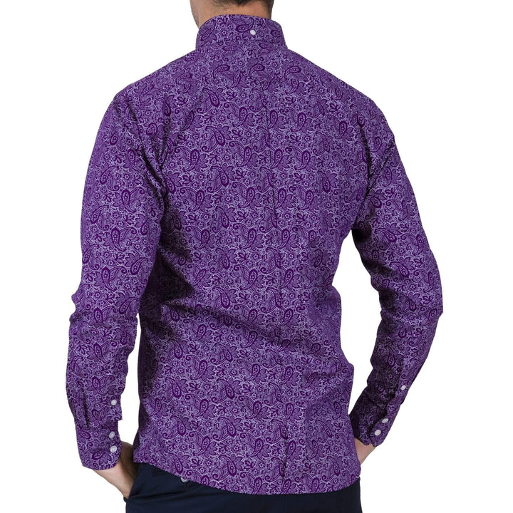 Relco London (レルコ ロンドン) | ペイズリー柄 ボタンダウン 長袖シャツ〈Purple〉 - Sopwith camel