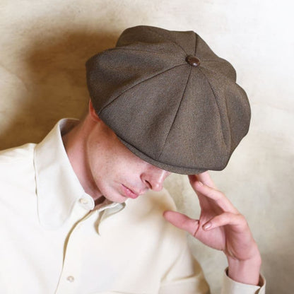 Original John (オリジナル ジョン) | ブリティッシュスタイルの定番の8面パネルキャスケット〈Brown〉 - Sopwith camel