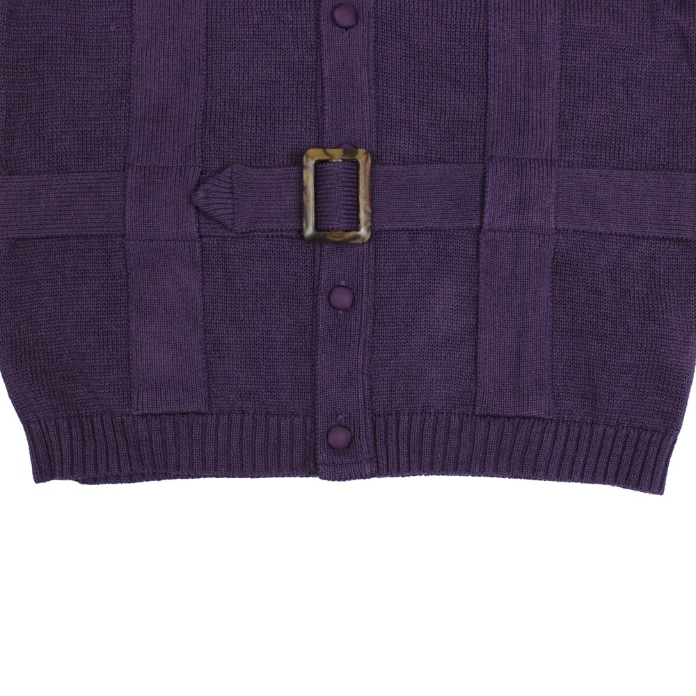 OR GLORY (オア・グローリー) | 60s-70sのベルト付きニットに着想を得たベルテッド カーディガン 〈Purple〉 - Sopwith camel