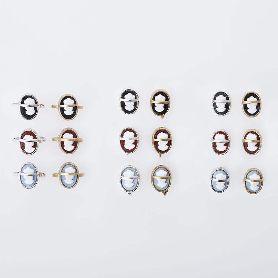 Aquvii(アクビ) | ビンテージのカメオパーツを使ったピアス Blinds cameo Ring [aq.111] - Sopwith camel