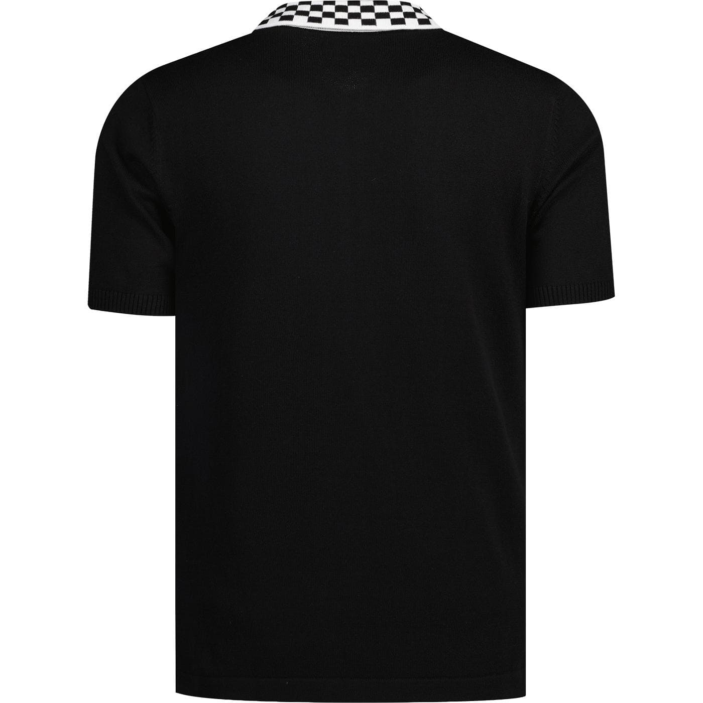 MADCAP ENGLAND(マッドキャップ イングランド) | CHARLIE MOD SKA CHECKERBOARD COLLAR KNITTED POLO - BLACK - Sopwith camel