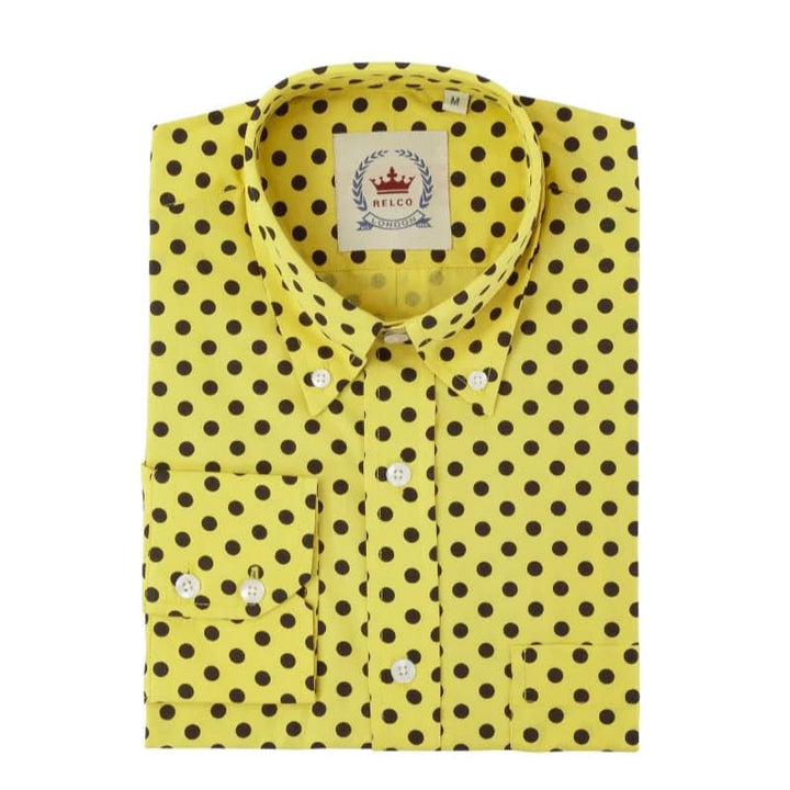 Relco London (レルコ ロンドン) | ポルカドット ボタンダウン 長袖シャツ 〈Mustard〉 - Sopwith camel