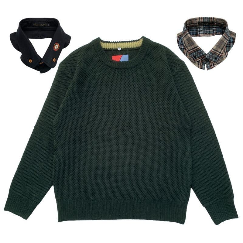 Original John(オリジナル ジョン) | DETACHABLE HONEYCOMB KNIT JUMPER [KT471] - Dark Green - Sopwith camel