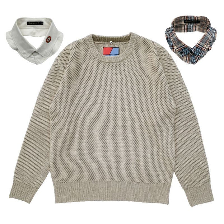 Original John(オリジナル ジョン) | DETACHABLE HONEYCOMB KNIT JUMPER [KT471] - Sand - Sopwith camel