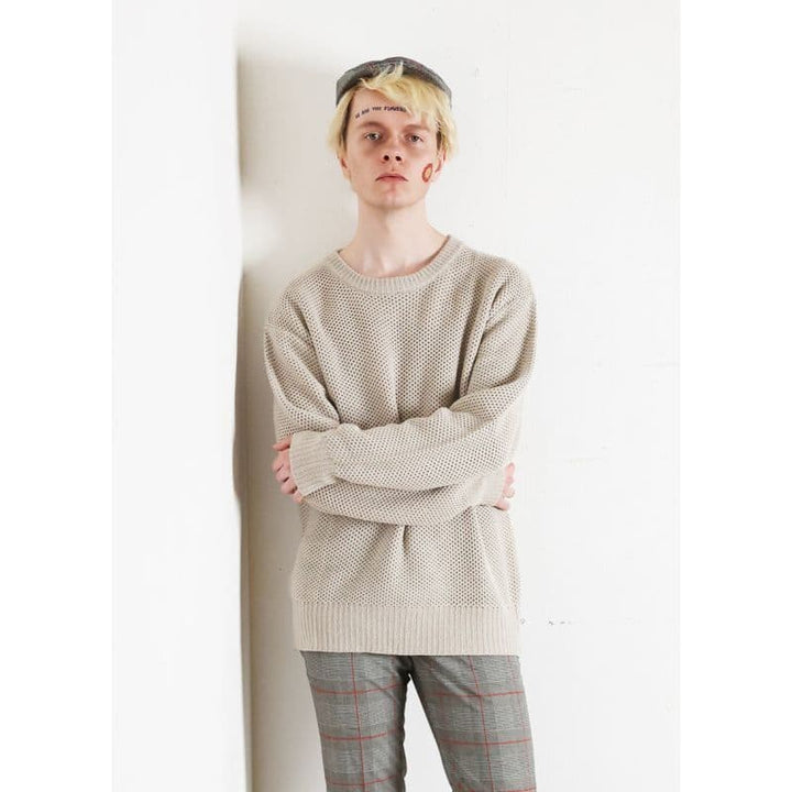 Original John(オリジナル ジョン) | DETACHABLE HONEYCOMB KNIT JUMPER [KT471] - Sand - Sopwith camel