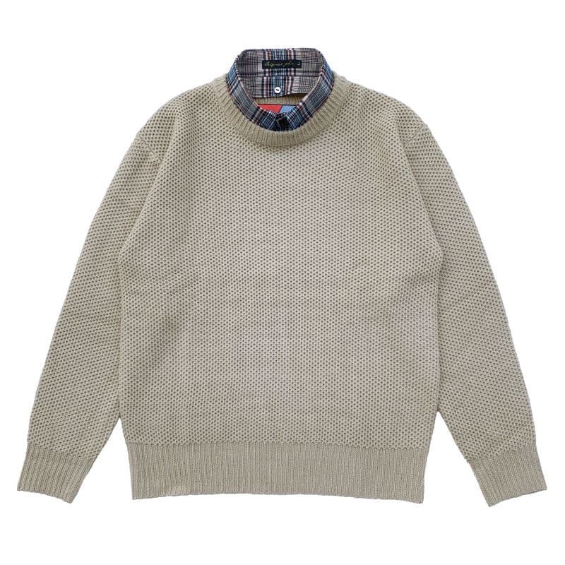 Original John(オリジナル ジョン) | DETACHABLE HONEYCOMB KNIT JUMPER [KT471] - Sand - Sopwith camel
