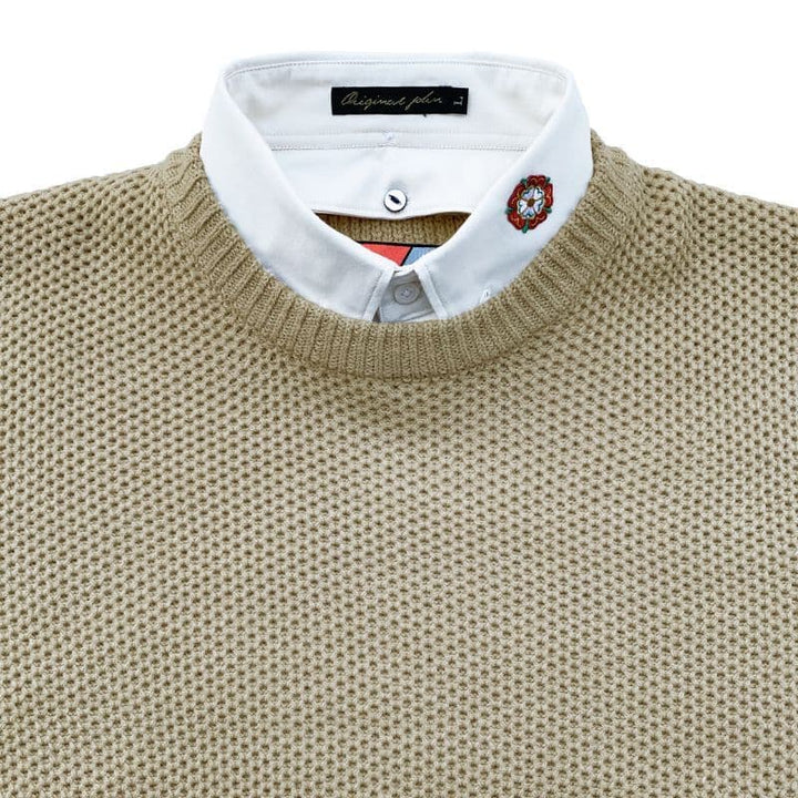 Original John(オリジナル ジョン) | DETACHABLE HONEYCOMB KNIT JUMPER [KT471] - Sand - Sopwith camel